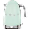 Smeg linea Anni '50 PRONTA CONSEGNA - Smeg Bollitore elettronico a temperatura variabile KLF04PGEU finitura verde pastello con logo Smeg 3D