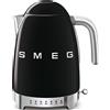 Smeg linea Anni '50 PRONTA CONSEGNA - Smeg Bollitore elettronico a temperatura variabile KLF04BLEU finitura nero con logo Smeg 3D