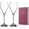DIAMANTE Bicchieri da champagne Prosecco Flute - Cristallo Premium Senza Piombo - Set da 2