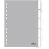 Durable 644010 - Divisorio con cavalierini termosaldati e set di etichette, f.to A4, 5 tasti, foratura universale, grigio
