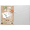 eco-eco Eco111 - Cartelline in plastica riciclata al 50%, formato A4, 310 x 238 mm, 200 mic, trasparente