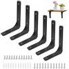 SAMSYOKI 6pcs Staffe per Mensole Pesanti, Reggimensole Pesanti da Muro in Acciaio Inox con Viti Supporti per Mensole Metallo a L per Appendiabiti Portaoggetti Scarpiera Libri 150 * 125mm (Nero)