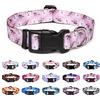 Suredoo Collare per Cani, Nylon Morbido Regolabile Collari per Cani, Gatti, Cuccioli di Taglia Piccola Media Grande (M, Fiori Bianco)