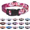 Suredoo Collare per Cani, Nylon Morbido Regolabile Collari per Cani, Gatti, Cuccioli di Taglia Piccola Media Grande (M, Fiori Colorati)