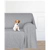 Farè - Telo Salva Divano in tessuto arredo ANTIMACCHIA (idrorepellente ed impermeabile) per COPRIDIVANO | Made in Italy | 250 x 270 cm | ARMOR grigio