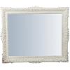 Biscottini specchio da parete bagno e camera 95x109x6 cm | Specchio ingresso da parete con ganci | Specchio bianco