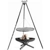 Cook King Barbecue Artigianale Con Braciere In Ferro E Griglia Sospesa Su Treppiede Indiana 80 Cm Cook King