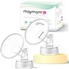 Maymom Parte per Tiralatte a Collo Largo, Compatibile con Spectra S1 e S2, Incl. Flangia a Bocca Larga, Ricambio Compatibile per Scudo Spectra da 19 mm (Due Flange)