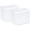 Amazon Basics Asciugamano per il viso in 100% cotone, extra assorbenti, ad asciugatura rapida, per bagno e salone, confezione da 12, Bianco (30 x 30 cm)