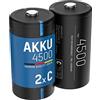 ANSMANN Batteria Baby C - 2 pezzi 4500 mAh Nero