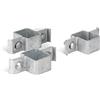 Alberts GAH-Alberts 663650 680206 - Fascetta centrale per pali quadrati, zincata a caldo, per pali da 60 x 40 mm, set da 3