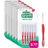 GUM TRAV-LER Scovolini interdentali | manico flessibile | pulizia profonda tra i denti e rimozione della placca | 0.8 mm, ISO 1 | Taglia S | Confezione 6x6