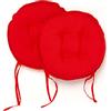PARAMAISON Cuscini Sedia con Lacci Giunk, Set da 2 pezzi Rotondo, Imbottito, Interni od Esterni, Non Sfoderabile, Ø 40 cm, Vari Colori