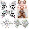 Konsait 4 Set Viso Gemme, Strass Viso Gemme Adesivi, Strass Gemme Festival Glitter Cristalli tatuaggio temporaneo doona Viso Corpo Gioielli