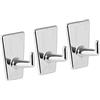 FACKELMANN Gancio Adesivo 4,5 cm 3 Pezzi in PP Cromato, Argento, 4,5 x 4,5 x 3,5 cm