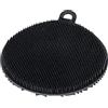 WENKO Spugnetta in silicone Soft nero, set 2 spugne per piatti con superficie a rilievi, non graffia, con occhiello e ventosa, lavabile in lavastoviglie, spugna per la casa igienica Ø 12 x 1 cm