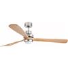 Faro Barcelona Lantau G LED Ventilatore Nichel Opaco Pale Pino
