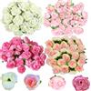 jenich 100 Pezzi Teste di Rosa Artificiali Fiori Rosa Finti per Decoracioni Matrimonio San Valentine Festa