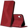 ZONNAVI Cover per iPhone XR, Flip Custodia Pelle PU con [Slot Cart] [Supporto Stand] [Magnetica], Cover a Libro Portafoglio per iPhone XR (Rosso)