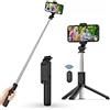 SelfieShow Treppiede per selfie stick, espandibile da 101 cm, con telecomando senza fili, portatile, compatibile con iPhone 14/13/12/11 Pro/XS Max/XS/X/8/7, smartphone Samsung Huawei