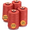 New brothread - 28 Opzioni - 4 Grandi Bobina di 5000M per tutti gli usi Filo da Cucito in Poliestere 40S/2 (Tex27) per Cucito, Quilting, Patchwork, Serger e Overlock - Coral Reef