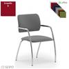SEIPO W109 Poltrona schienale basso rivestito , 4 gambe cromate Seipo Eco-pelle D