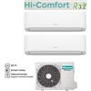 Climatizzatore Condizionatore Hisense Dual Split Inverter serie HI-COMFORT 9+12 con 2AMW42U4RGC R-32 Wi-Fi Integrato + SMART VOICE CONTROL LINEA 2023
