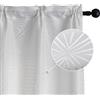 GIRASOLE HOME Coppia Tende Jacquard Semi Oscuranti Fantasia Rombi Tenda Filtrante per Soggiorno Camera e Interni 2 Pannelli con Tasca (70x145cm, Bianco)