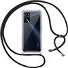 Pnakqil Custodia Cordino Cover per Oppo A16/A16s/A54s 6.52 Girocollo Collana Cordoncino Collo Cordini Cordino Tracolla Catena Silicone Protettiva Trasparente Custodia per Oppo A16/A16s Cover, Nero