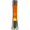 FISURA Lava Lamp Base Cromo Lava Arancione Acceso