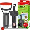 SWISSINNO Trappola per Arvicole e Topi di Campagna con Set Accessori SuperCat - Trappola per Roditori, Meccanismo di Attivazione Brevettato, Sicura e Riutilizzabile - 1 Trappola + 1 Set Accessori