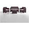 Bica SALOTTO GIARDINO RATTAN SINTETICO SET 4 PZ SALOTTINO DA ESTERNO PUB BAR MARRONE