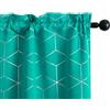 GIRASOLE HOME® Coppia Tende Oscuranti Termiche Morbide Fantasia Argentata 3D Tenda Isolante per Soggiorno Camera e Interni 2 Pannelli con Tasca (70x235cm, Verde Acqua)