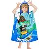 BTNEEU Asciugamano Poncho da Bambino Poncho Mare Bambino Telo Mare Bambino con Cappuccio Super Assorbente Asciugatura Rapida Asciugamano da Bagno Accappatoio a Poncho per Bambini 2-6 anni