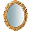 Biscottini specchio da parete bagno e camera 27x32x3 cm | Specchio ingresso da parete con ganci | Specchio oro