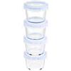 Amazon Basics ABL001 Contenitori in vetro da 120 ml, 4 unità, trasparenti con coperchi blu