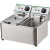 Friggitrice elettrica da banco Lt. 4 + 4 - Kw. 2.00 + 2.00