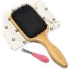 BESTOOL Spazzola per capelli in setole di cinghiale Spazzola per capelli in legno naturale Massaggio in legno anti statico Spazzola per pagaia grande per donna uomo e bambino (Quadrato)