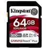 Kingston Scheda memoria Kingston Canvas React Plus SDXC UHS-II 300R 64GB Sdr2