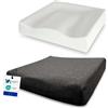 VALENTIA MEDICAL Cuscino Antidecubito in Memory Foam 42x42x8 cm - Supporto Ortopedico per Sedia a Rotelle - Federa Supersoft Lavabile con Base Antiscivolo - Certificato OEKO-TEX - Prodotto Europa
