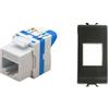 TechLy presa di rete RJ45 UTP CAT.6a tooless + Gewiss Chorus nera