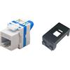 TechLy presa di rete RJ45 UTP CAT.6a tooless + Gewiss Playbus nera