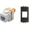 TechLy presa di rete RJ45 UTP Cat.6 tooless + Gewiss Chorus nera