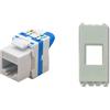 TechLy presa di rete RJ45 UTP CAT.6a tooless + Vimar Eikon bianca