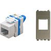 TechLy presa di rete RJ45 UTP CAT.6a tooless + Vimar Eikon Next grigio metallizzato