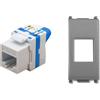 TechLy presa di rete RJ45 UTP CAT.6a tooless + Vimar Plana silver