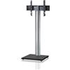 VCM Supporto per TV - Onu Maxi - colore argento, base laccata in nero, incl. ruote