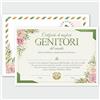 GHIBLI Certificato "Migliori Genitori del Mondo" - Idea Originale Attestato Personalizzato - Regalo Dolce e Floreale per la Festa dei Genitori o Compleanno - Biglietto di Auguri Diploma con Busta Abbinata