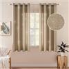 MIULEE 2 Pannelli Tende Voile Trasparenti Soggiorno Moderne con Anelli in Poliestere Aspetto di Lino per Cucina Camerette Salotto Eleganti 140X145 CM Cachi