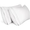 Lirex 2-Pack Federe per Cuscini, 50 cm x 75 cm Size Morbido Spazzolato, Federe in Microfibra, Lavabile in Lavatrice, Senza Pieghe, Traspirante, Bianco